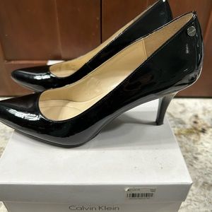 Calvin Klein Ashley Patent Black Pumps